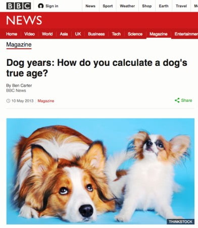 犬の年齢換算表
