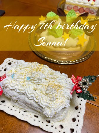 セナ7歳手作りお誕生日ケーキ完成！